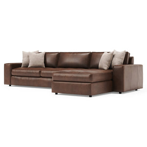 Bernhardt Bernhardt Nest Full Grain Leather Sectional with Deep Plush Seating for Modern Living K2235