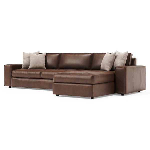 Bernhardt Bernhardt Nest Full Grain Leather Sectional with Deep Plush Seating for Modern Living K2235