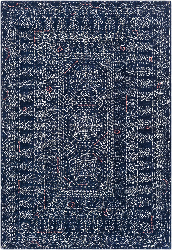 Surya Corfu Cfu-2304 2' X 3' Elegant Handmade Wool Rug - Global Inspired Designs For Any Room Decor Navy Wool Cfu2304-23