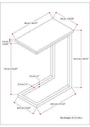 English Elm Skyler C Side Table – Handcrafted White Marble & Black Metal Frame For Modern Living Spaces B136P159959-GIGA