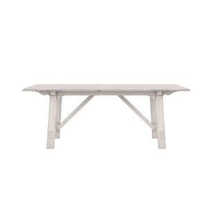 A.R.T. Furniture Alcove Trestle Dining Table In Belgian Ivory - Expands From 88" To 132" - Seats Up To 10 Comfortably! White Acacia Solids,Maple Veneers 321238-2817
