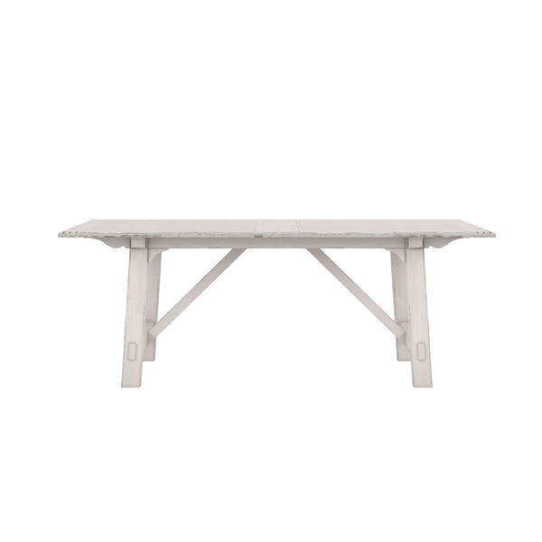 A.R.T. Furniture Alcove Trestle Dining Table In Belgian Ivory - Expands From 88" To 132" - Seats Up To 10 Comfortably! White Acacia Solids,Maple Veneers 321238-2817