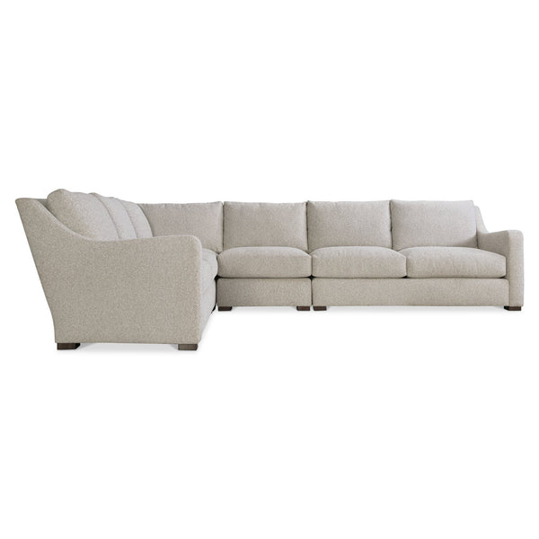 Bernhardt Bernhardt Ventura Custom 4-Piece Fabric Sectional — Curved Arms, Deep Cushions, Tailored Back Pillows - Made to Order K2077