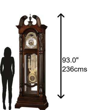 Hekman Furniture 611046 Taft Grandfather Clock - Timeless Cherry Bordeaux Design With Chime Options & Custom Nameplate Cherry Bordeaux Taft Grandfather Clock 611046