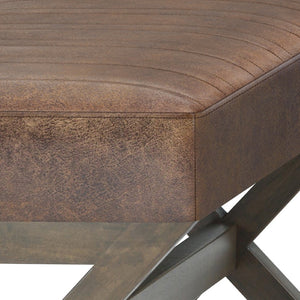 English Elm Salinger Large Ottoman Bench - Versatile Distressed Chestnut Brown Seating For Any Space B136P159215-GIGA