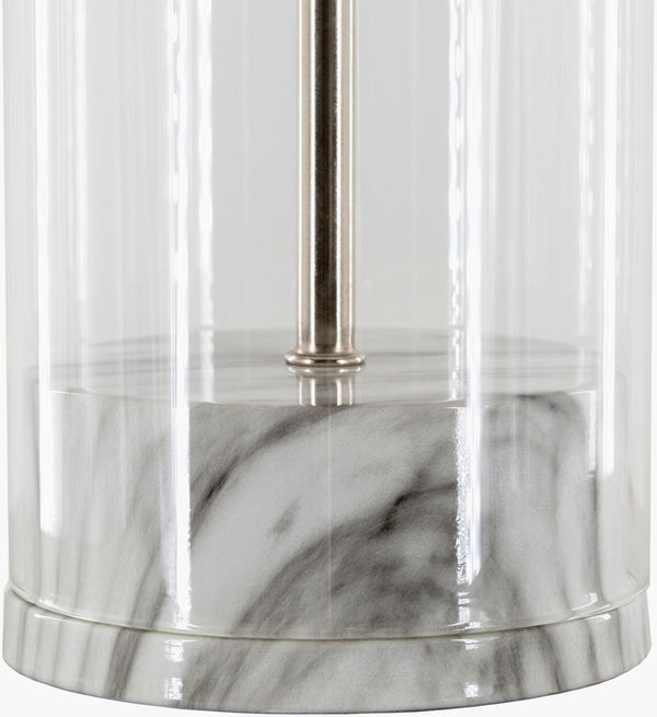 Surya Carthage Modern 29" Accent Table Lamp – Chic Metal & Glass Design For Elegant Home Décor, Easy Care Body, Clear Glass,Iron,Iron,Cotton,Iron Cge-002