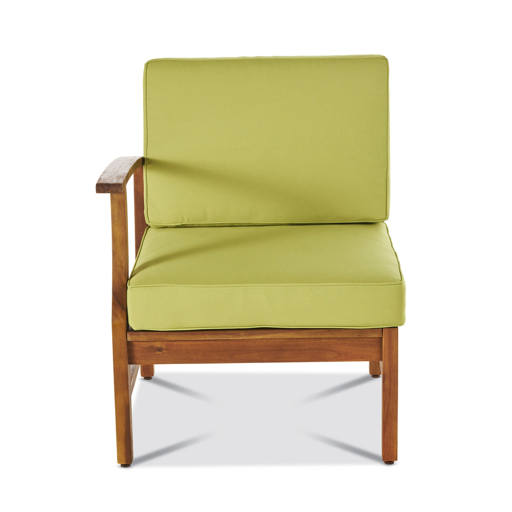 English Elm Perla Armless Accent Chair Tailored Low Profile Upholstered Seat for Living Room Green 58941.00LGRN