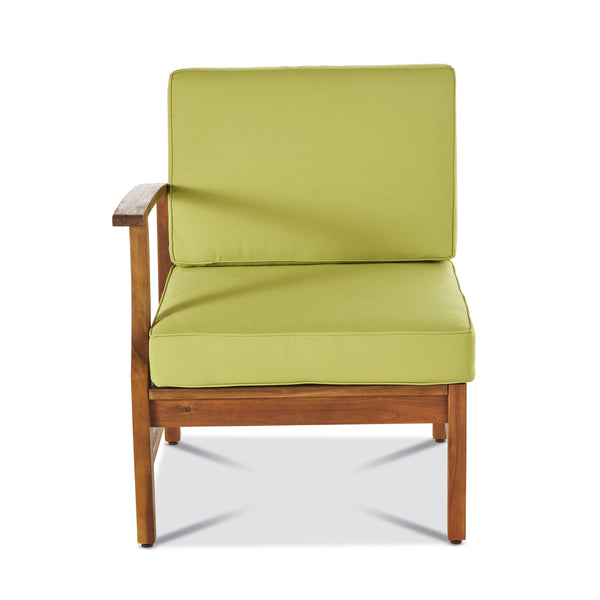 English Elm Perla Armless Accent Chair Tailored Low Profile Upholstered Seat for Living Room Green 58941.00L-R-CON-M2GRN