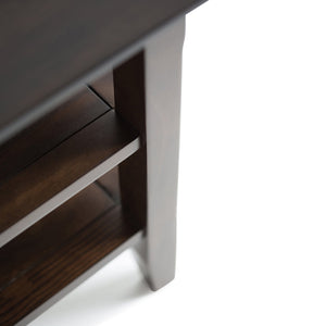 English Elm Acadian End Table - Solid Wood Beauty In Rich Brunette Brown With 2 Open Shelves For Storage B136P159398