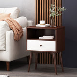 Christopher Knight Home® - Noble House - Burnett Mid-Century Modern Side Table, Brown and White