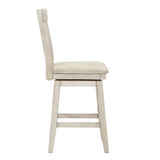 Homelegance By Top-Line Juliette Panel Back Counter Height Wood Swivel Chair White Rubberwood
