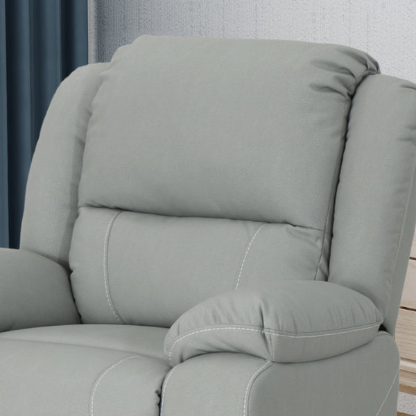 English Elm Christopher Knight Home® - 39" Wide Faux Leather Manual Swivel Recliner with 360° Rotation, Multi-Angle Comfort and Durable PU Finish LIGHT GREY 62814.00LGRY