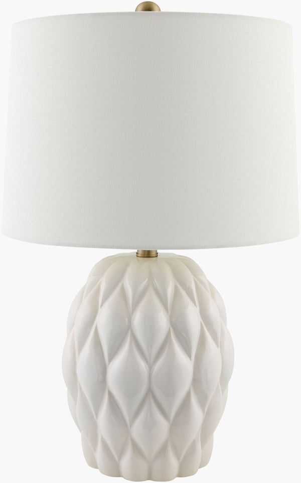 Livabliss Cagli Handcrafted Ceramic Table Lamp with Linen Shade for Cottage Farmhouse Rooms CGL-006