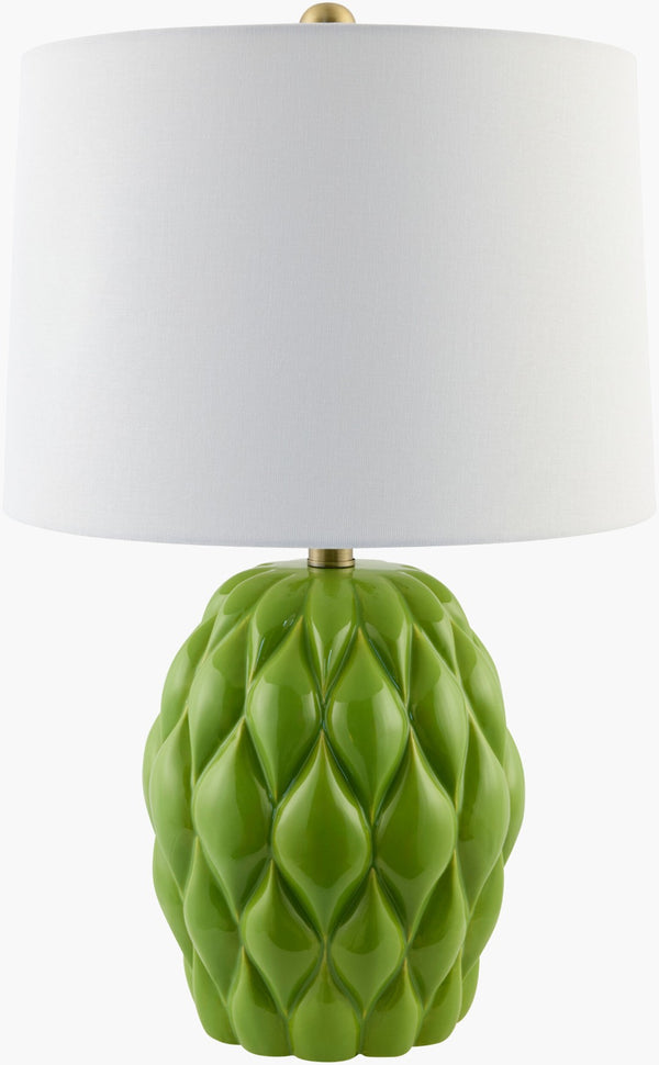 Livabliss Cagli Ceramic Table Lamp with Linen Shade Iron Finial Warm Cottage Farmhouse Glow CGL-007