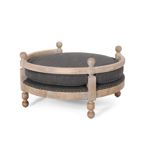 English Elm Pet Bed Nailhead Trim Plush Polyester Upholstered Contemporary Furniture Grade 72914.00CHAR