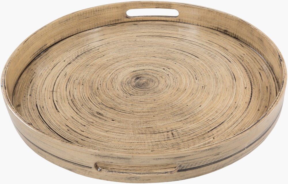 Surya Cane Garden Decorative Accent Tray – Handcrafted Global-style Wooden Home Decor Piece, Unique Charm Brown Bamboo Cgn-005