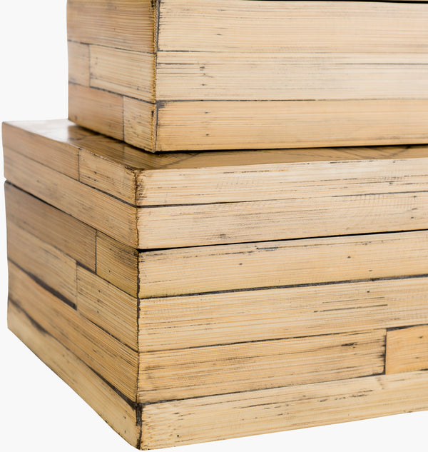 Surya Cane Garden Decorative Accent - Stylish Global Charm For Home Décor, Durable Wood, Easy Care! Brown Bamboo,Manufactured Wood Cgn009-set