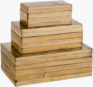 Surya Cane Garden Decorative Accent - Stylish Global Charm For Home Décor, Durable Wood, Easy Care! Brown Bamboo,Manufactured Wood Cgn009-set