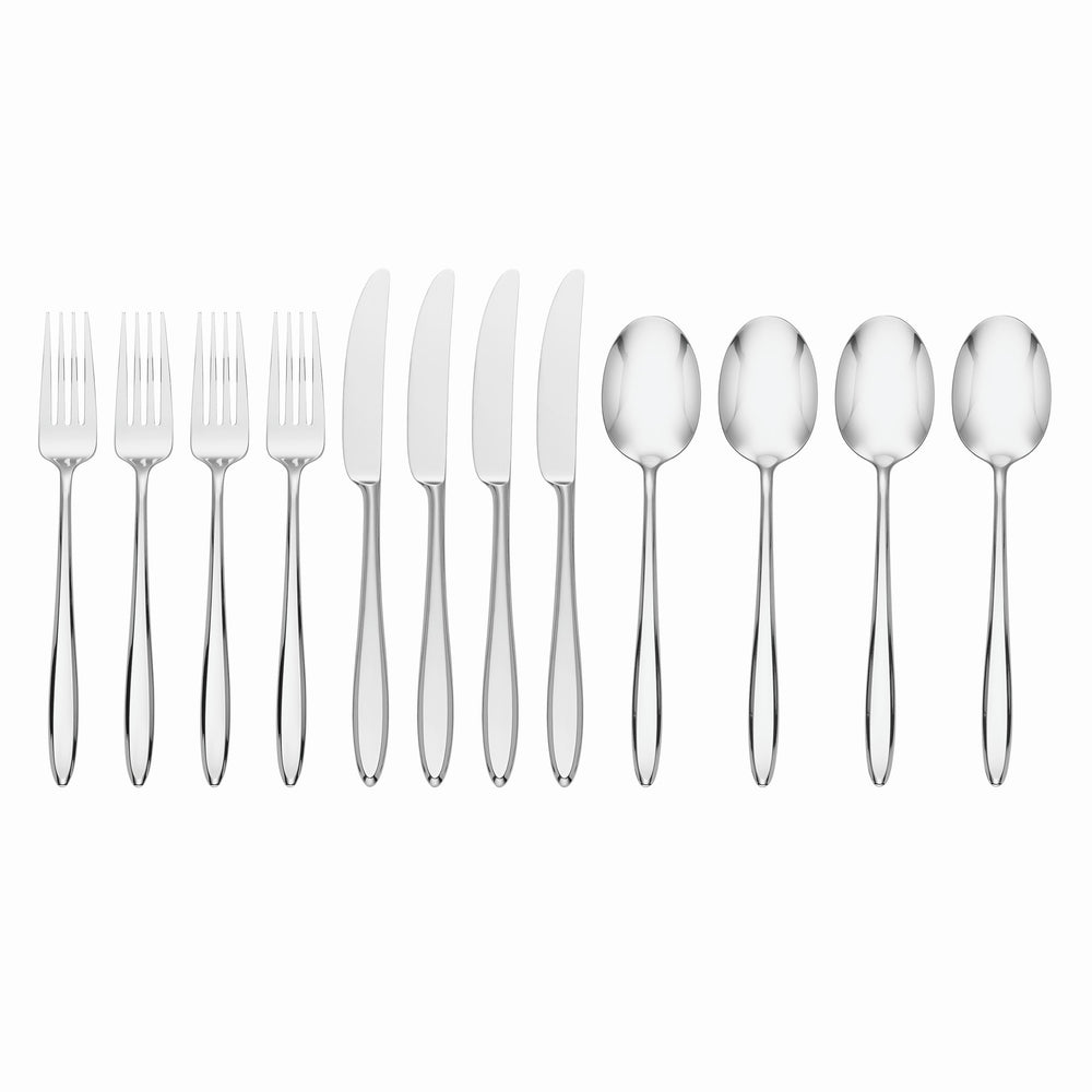 Lenox Hampton Forge Ayla 12 Piece Flatware Set Metallic, STAINLESS METAL 894842