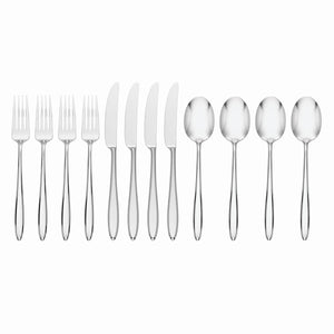 Lenox Hampton Forge Ayla 12 Piece Flatware Set Metallic, STAINLESS METAL 894842