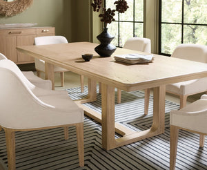 Hooker Furniture Banyon Desert Oak Rectangle Dining Table With Double Pedestals, 2X20" Leaves, Solid White Oak Finish 6081-75200-82