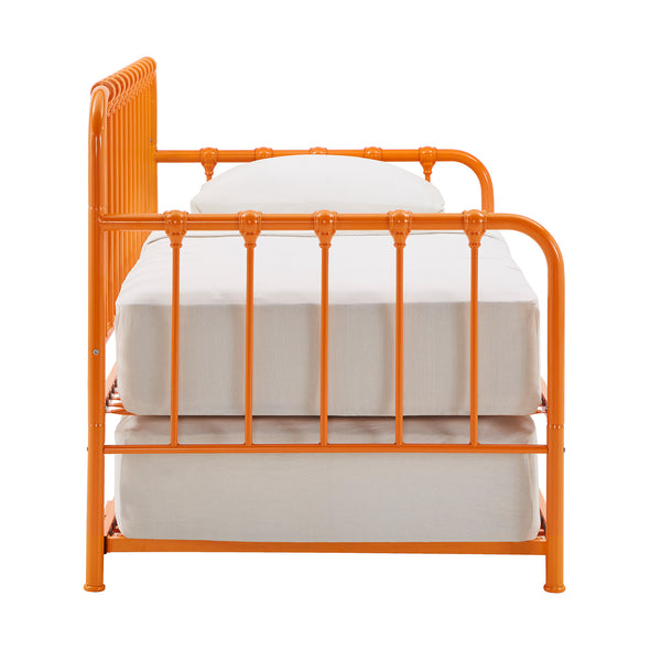 Homelegance By Top-Line Varden Metal Daybed with Lift-up Trundle Orange Metal