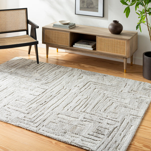 Calgary CGR-2302 9' x 12' Handmade Rug CGR2302-912  Off-White, Taupe, Ivory, White Surya