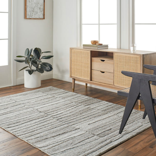 Surya Calgary Eco-friendly Hand Tufted 2' X 3' Rug - Luxurious Comfort, Modern Style & Durability Medium Gray Recycled Pet Yarn Cgr2307-23