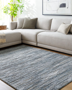 Surya Calgary Eco-friendly Hand Tufted 2' X 3' Rug - Luxurious Comfort, Modern Style & Durability Dark Blue Recycled Pet Yarn Cgr2308-23