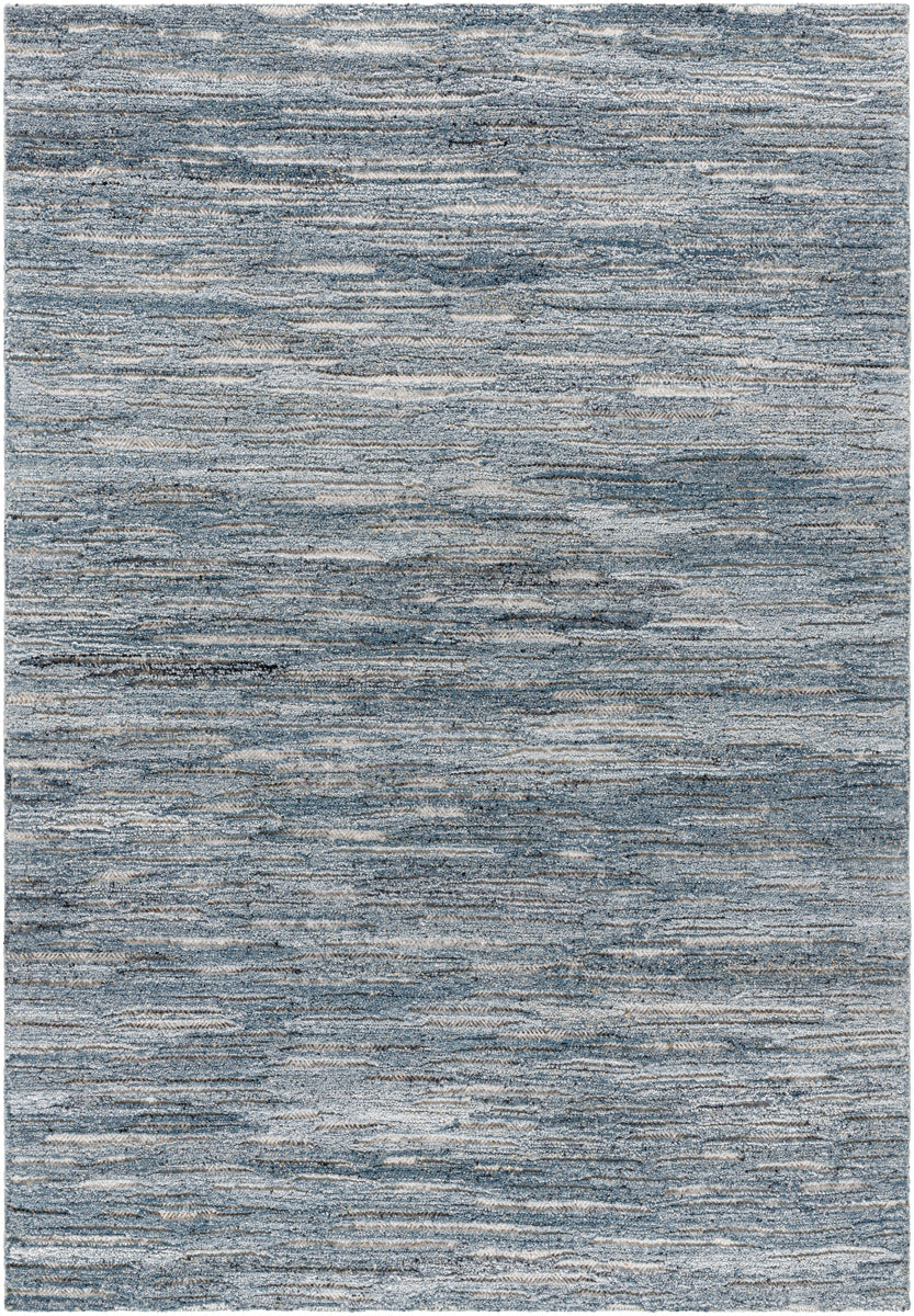 Calgary CGR-2308 9' x 12' Handmade Rug CGR2308-912  Dark Blue, Charcoal, Navy, Medium Gray, Pale Blue, Cream Surya