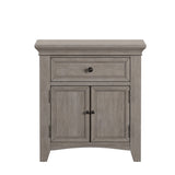 Homelegance By Top-Line Macie 1-Drawer Wood Cupboard Nightstand with Charging Station White Wood