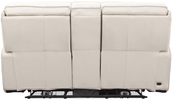 Hooker Furniture Miles Power Reclining Loveseat Top Grain Leather Zero Gravity Console Living Room SS727-PHZC2-001