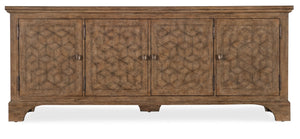 Hooker Furniture Americana Parquet Entertainment Credenza With Soft-Close Doors, Cable Management, Heirloom Finish Medium Wood 7050-55498-85