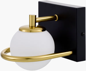 Livabliss Cagney Glass Shade Metal Wall Sconce Soft Ambient Light for Bath or Bedroom CGY-001