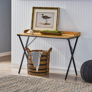 English Elm Christopher Knight Home® - Console Table Mango Wood & Iron Modern Industrial 42" x 18" Compact Desk Console for Entryway, Handmade 70804.00