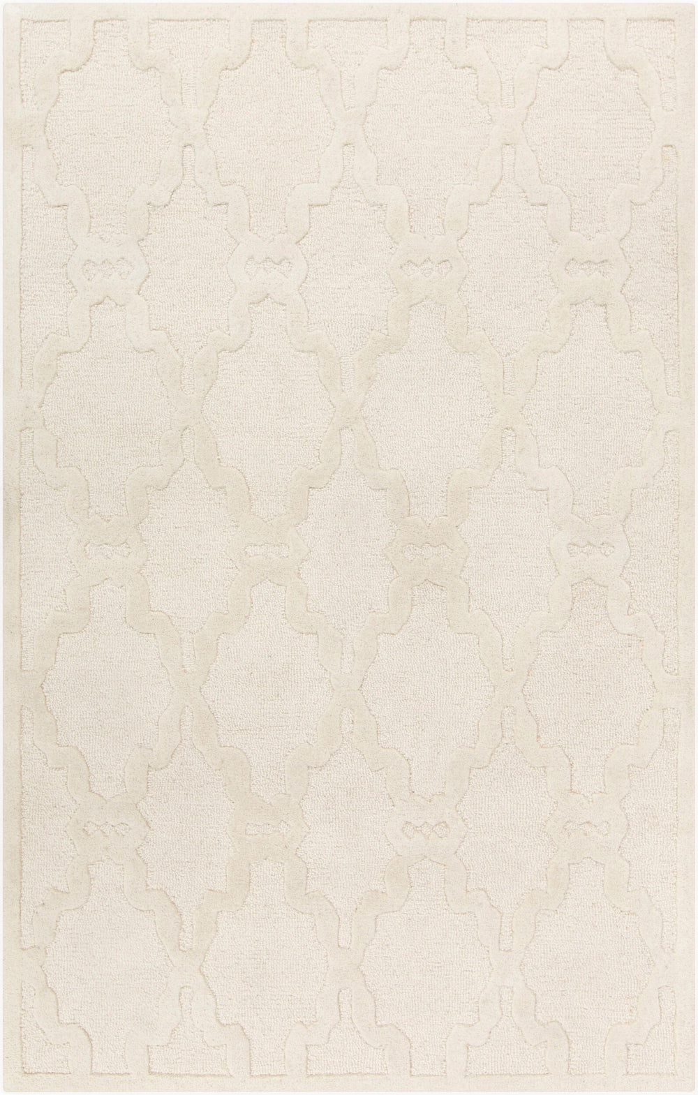 Surya Chandler Handmade 3'3" X 5'3" Wool Rug - Eye-catching Global Style With Unique High/Low Design Off,White Wool Cha4000-3353
