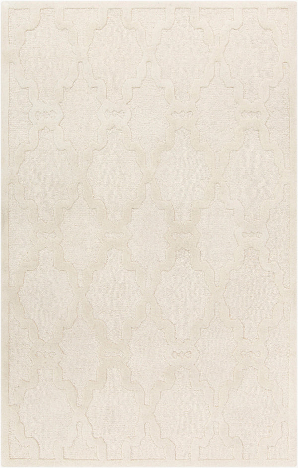 Surya Chandler Handmade 3'3" X 5'3" Wool Rug - Eye-catching Global Style With Unique High/Low Design Off,White Wool Cha4000-3353