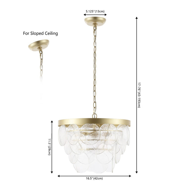 Safavieh Chrys, 3 Light, 16.5 Inch, Clear/Gold, Glass/Iron Chandelier Gold CHA4038A