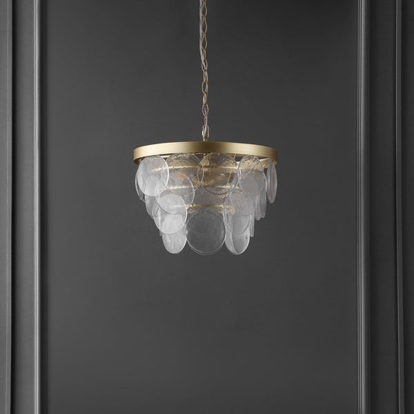 Safavieh Chrys, 3 Light, 16.5 Inch, Clear/Gold, Glass/Iron Chandelier Gold CHA4038A