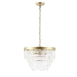 Safavieh Chrys, 3 Light, 16.5 Inch, Clear/Gold, Glass/Iron Chandelier Gold CHA4038A