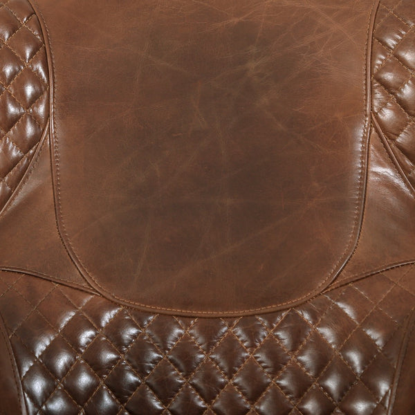 Pasargad Home Vicenza Brown Leather Wing Chair - Classic Elegance & Comfort for Every Space