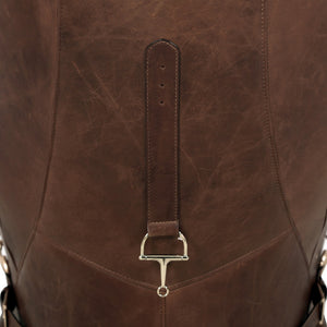 Pasargad Home Vicenza Brown Leather Wing Chair - Classic Elegance & Comfort for Every Space