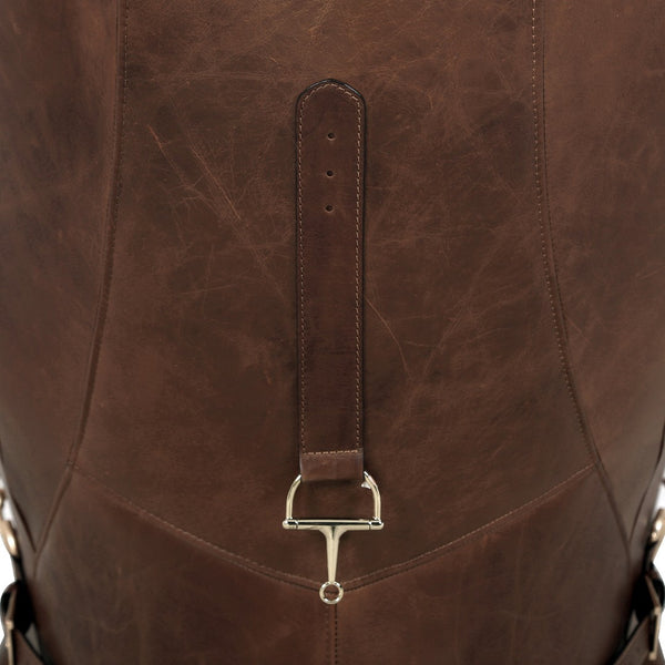 Pasargad Home Vicenza Brown Leather Wing Chair - Classic Elegance & Comfort for Every Space