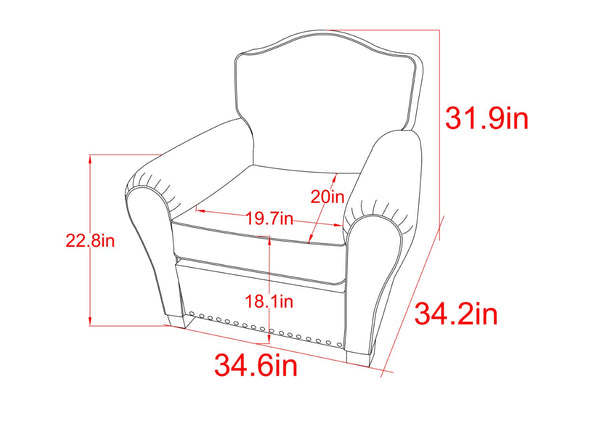 Pasargad Home Palermo Luxurious Vintage Leather Wing Chair with Rolled Arms & Nail Head Trim