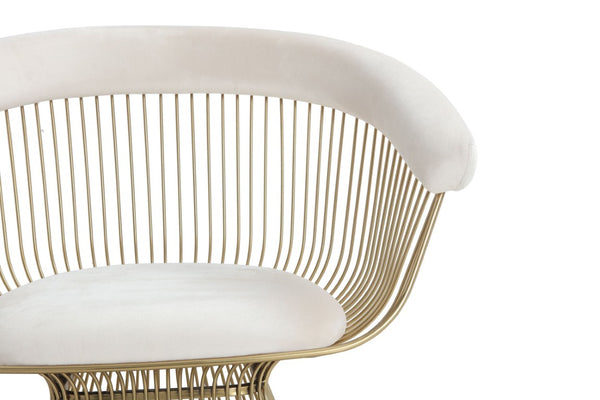 VIG Furniture Chandler Plush Beige Velvet Dining Chair With Sculpted Windsor Back & Polished Gold Stainless Base VGZAY007-BEI-DC