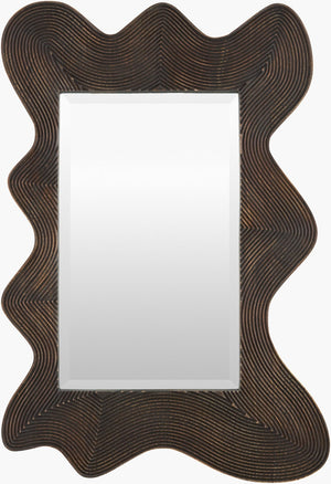 Surya Charme Arched Wall Mirror with Slim Profile Mid-century Modern Frame for Entryway CHAR001-2740