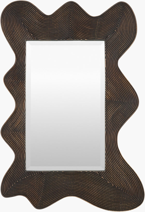 Surya Charme Arched Wall Mirror with Slim Profile Mid-century Modern Frame for Entryway CHAR001-2740