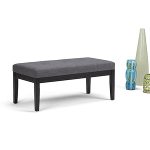 English Elm Lacey Tufted Ottoman Bench - Stylish Slate Grey Upholstered Seating For Modern Home Décor B136P159211
