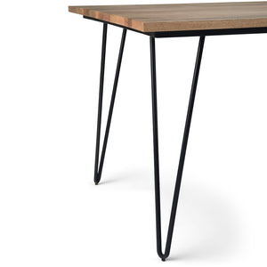 English Elm Hunter Natural Mango Wood Dining Table with Black Hairpin Legs, 66"x40" Rustic Modern, Seats 6 B136P158740