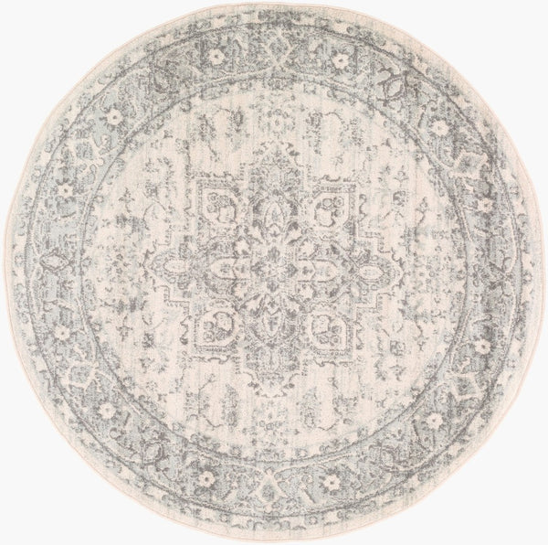 Livabliss Chester Traditional Pattern Runner Rug Turkey Woven Polypropylene Hallway Entryway Seafoam, Charco 5'3" x 5'3" CHE2312-53RD